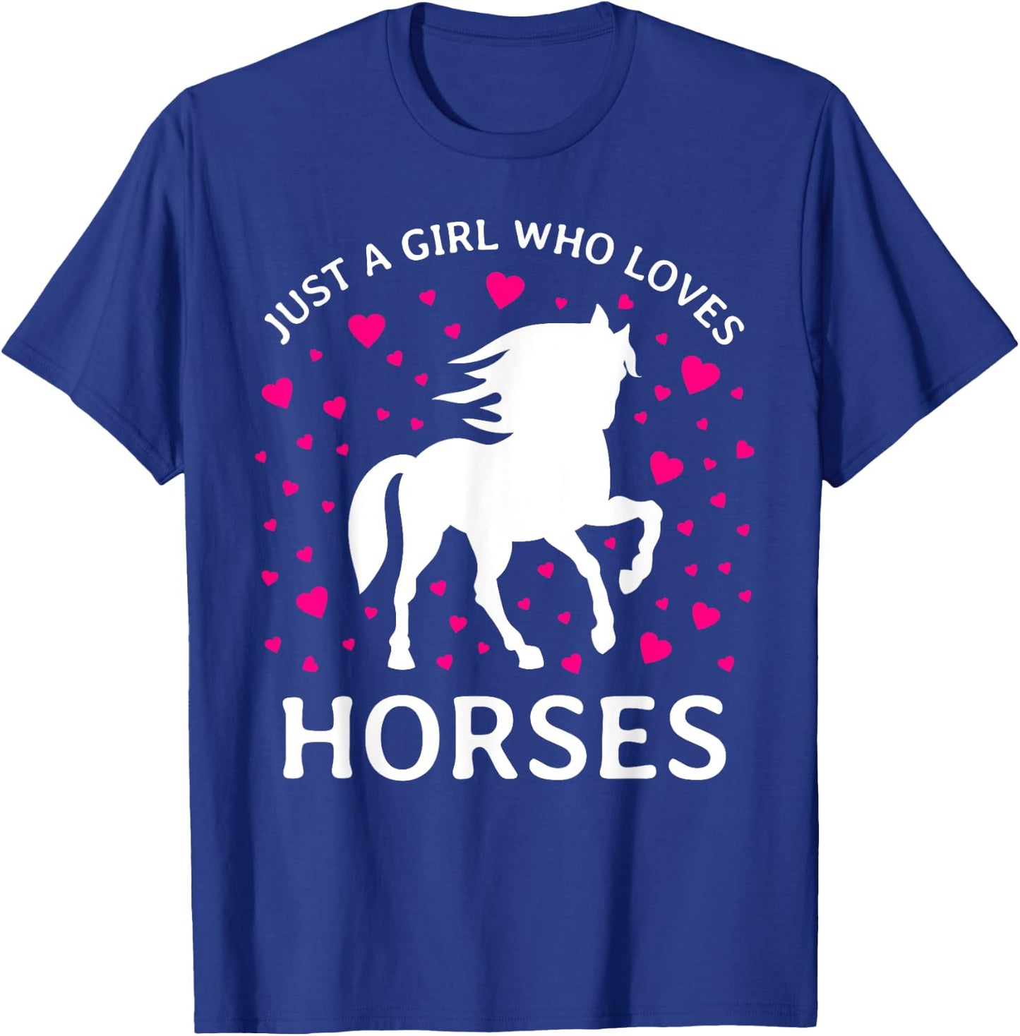 Just A Girl Who Loves Horses Cowgirl Horse Girl Riding T-Shirt - T-Shirt | Royal