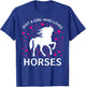 Just A Girl Who Loves Horses Cowgirl Horse Girl Riding T-Shirt - T-Shirt | Royal