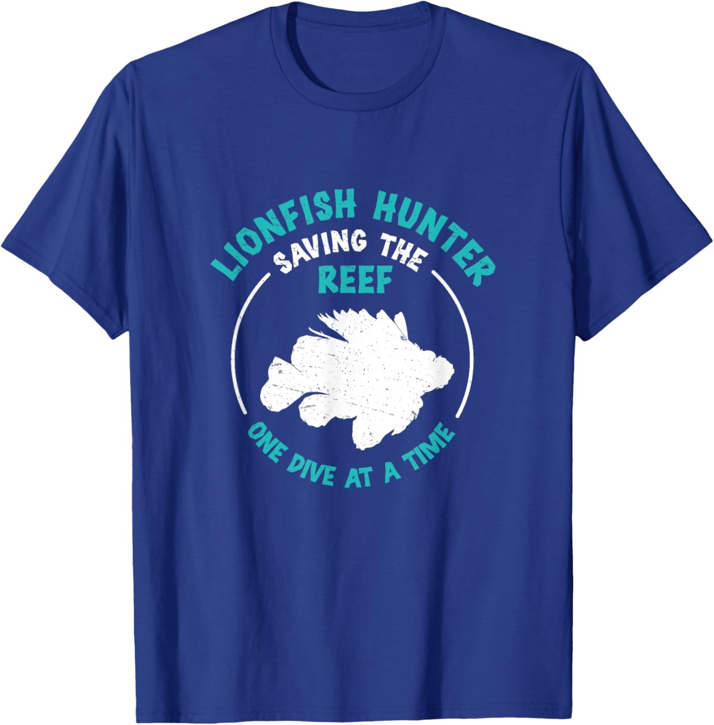 Funny Lionfish Hunter Saving The Reef One Dive At A Time T-Shirt - T-Shirt | Royal