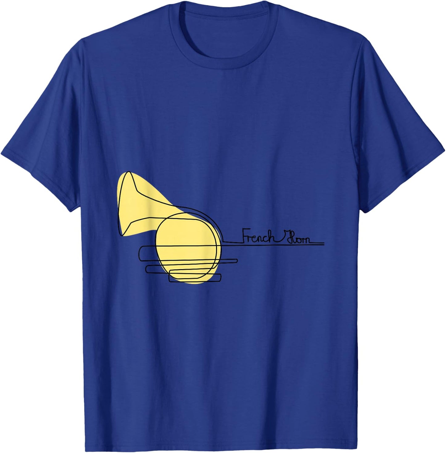 French Hornist Music Design One-Line French Horn T-Shirt - T-Shirt | Royal