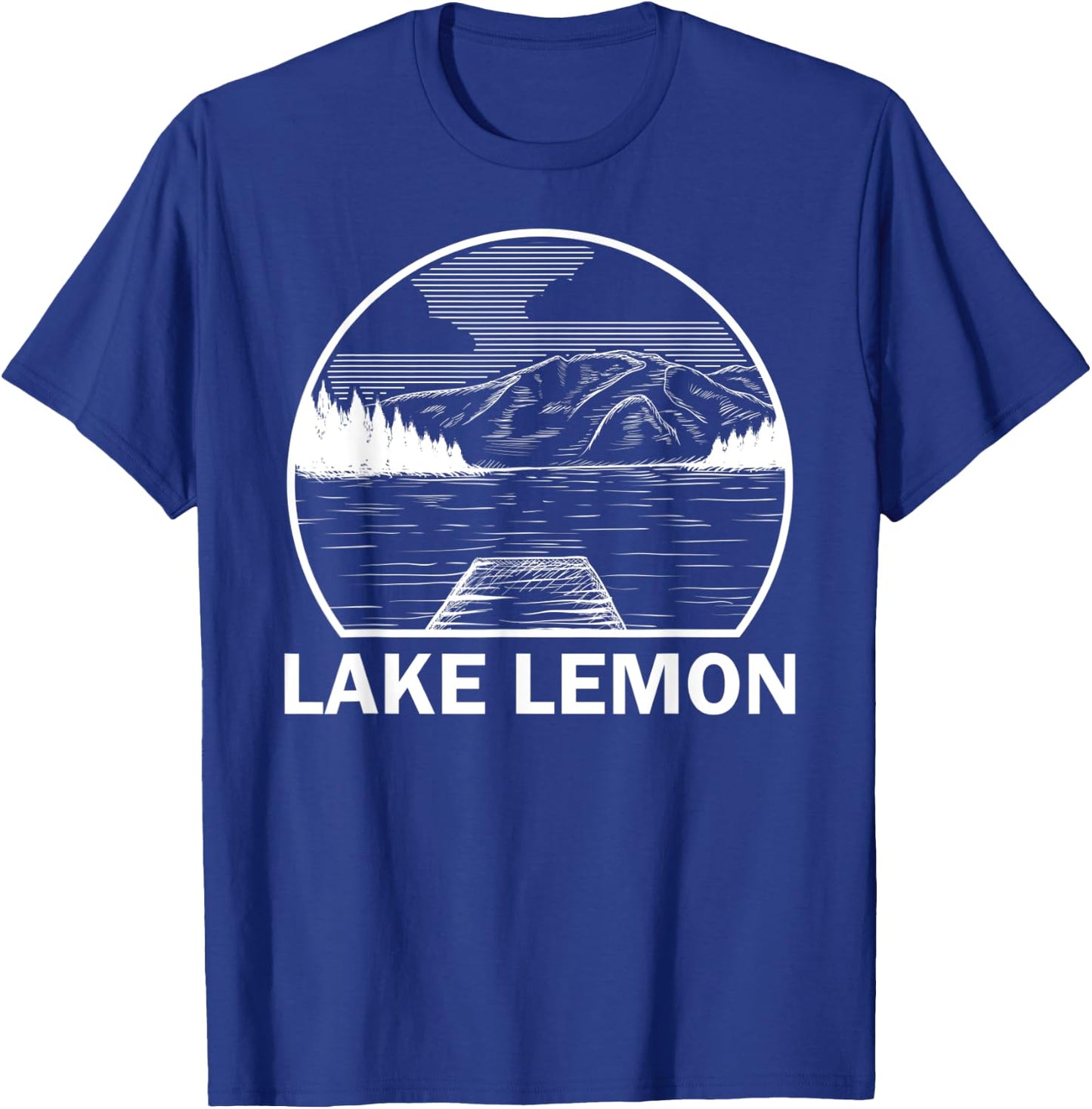 LAKE LEMON INDIANA Funny Fishing Camping Summer Gift T-Shirt - T-Shirt | Royal