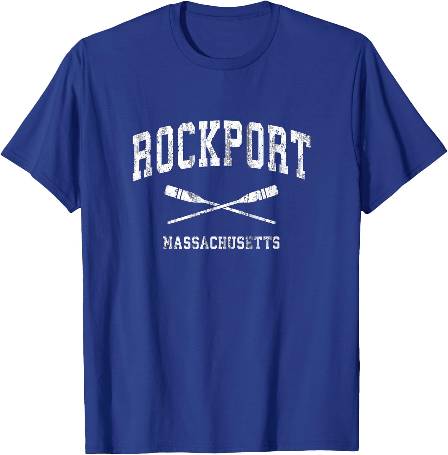 Rockport Massachusetts Vintage Nautical Paddles Sports Oars T-Shirt - T-Shirt | Royal