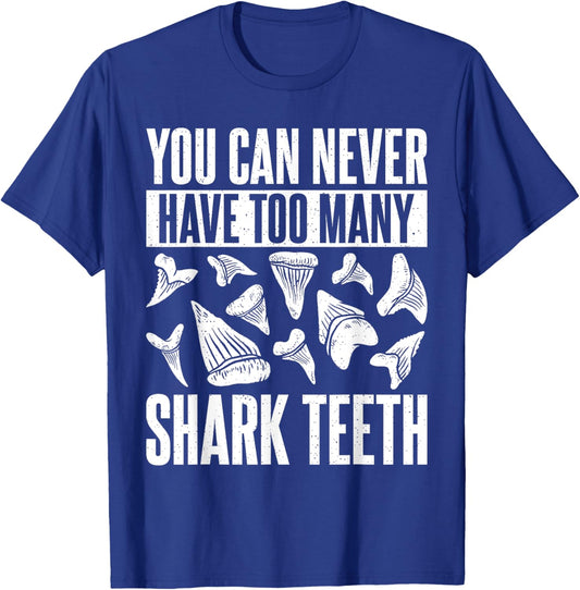 Shark Teeth Fossils Collector Hunter Megalodon Tooth T-Shirt - T-Shirt | Royal