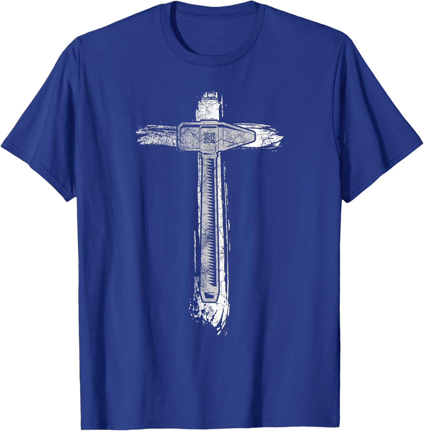 Blacksmith Hammer Cross | Christian Blacksmithing T-Shirt - T-Shirt | Royal