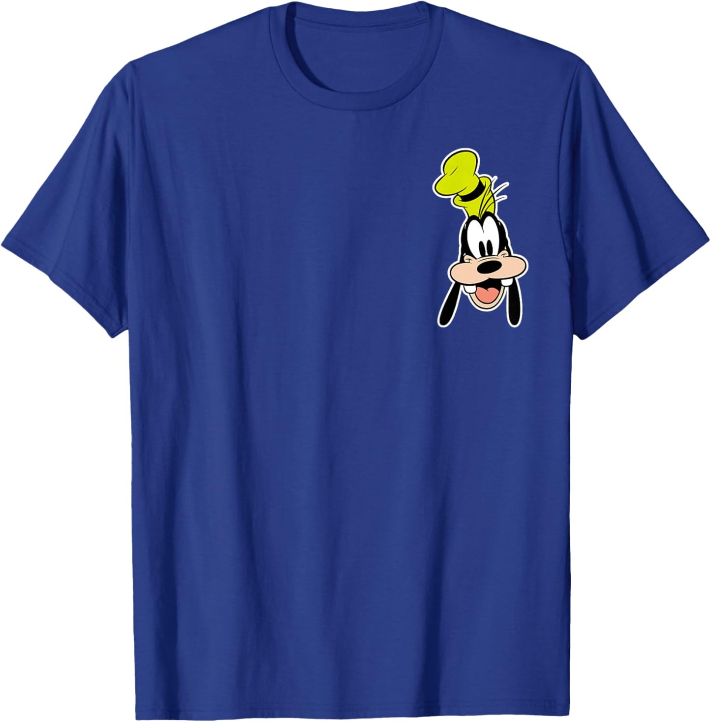 Disney Mickey and Friends Goofy Face Small Pocket Logo T-Shirt - T-Shirt | Royal