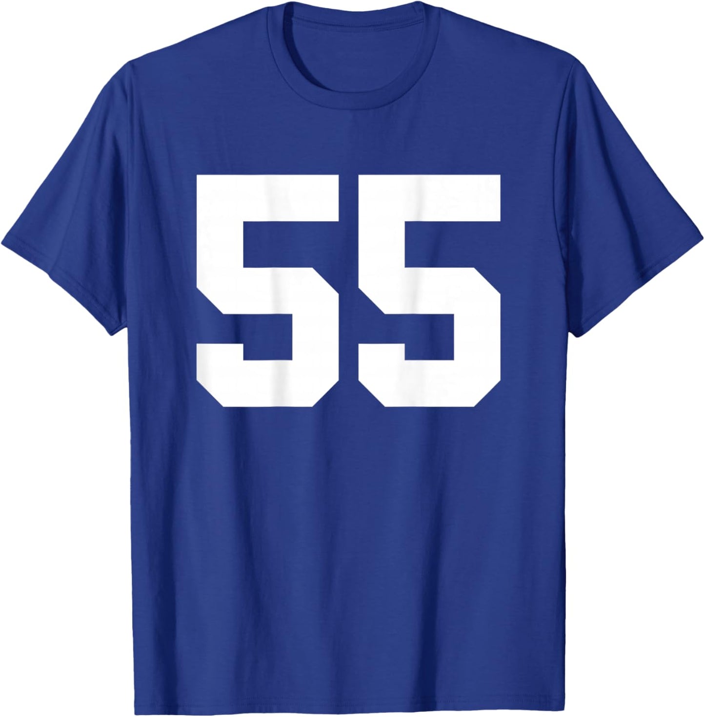 Number 55 (on Back) Sports Team Jersey Number T-Shirt - T-Shirt | Royal