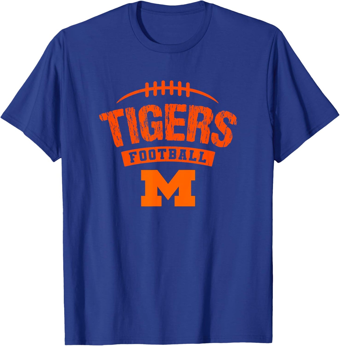 Massillon Tigers Logo Football Distressed HS T-Shirt - T-Shirt | Royal
