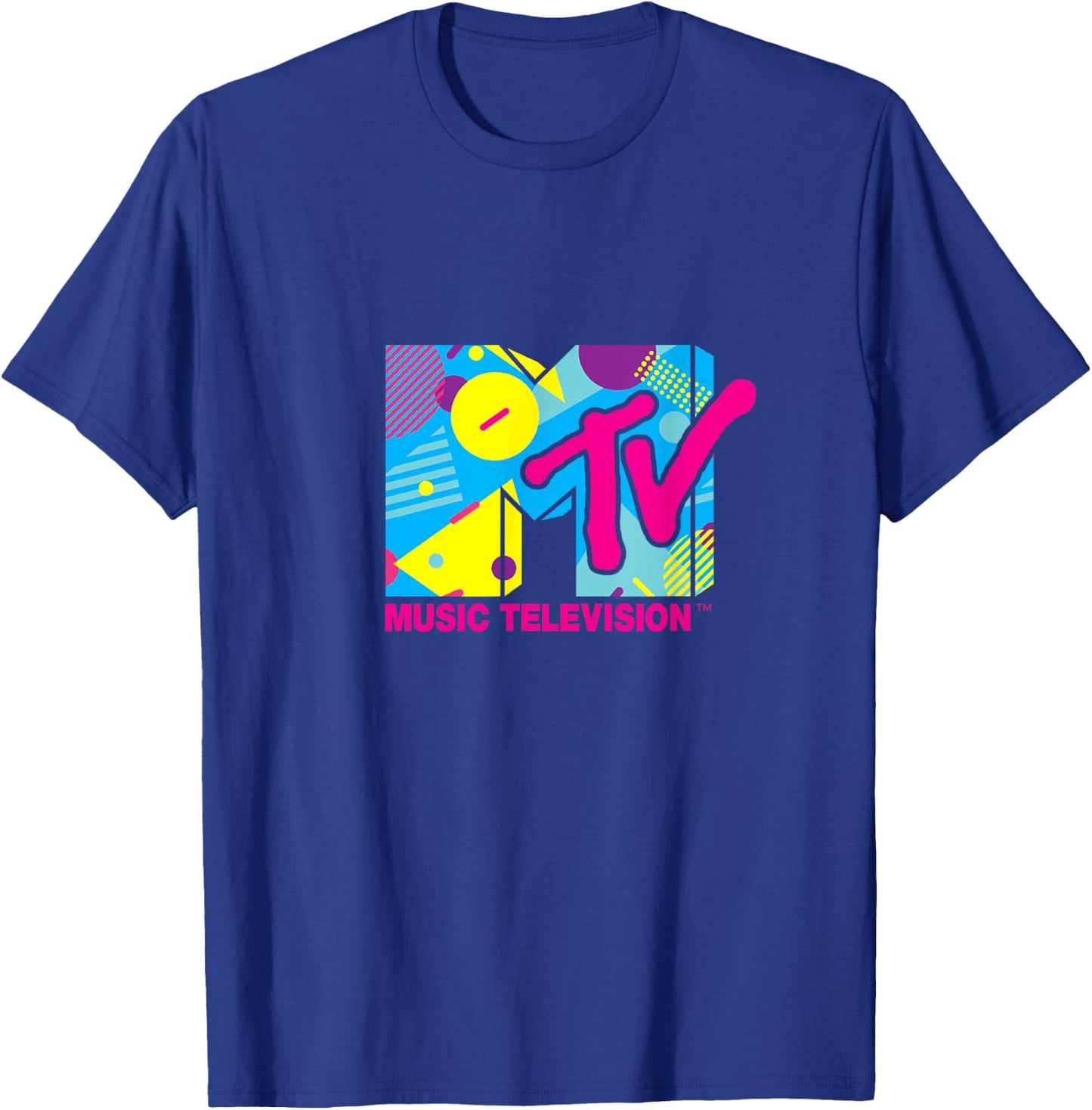 Mademark x MTV - MTV Logo Retro 1980s Spring Break Retro T-Shirt - T-Shirt | Royal