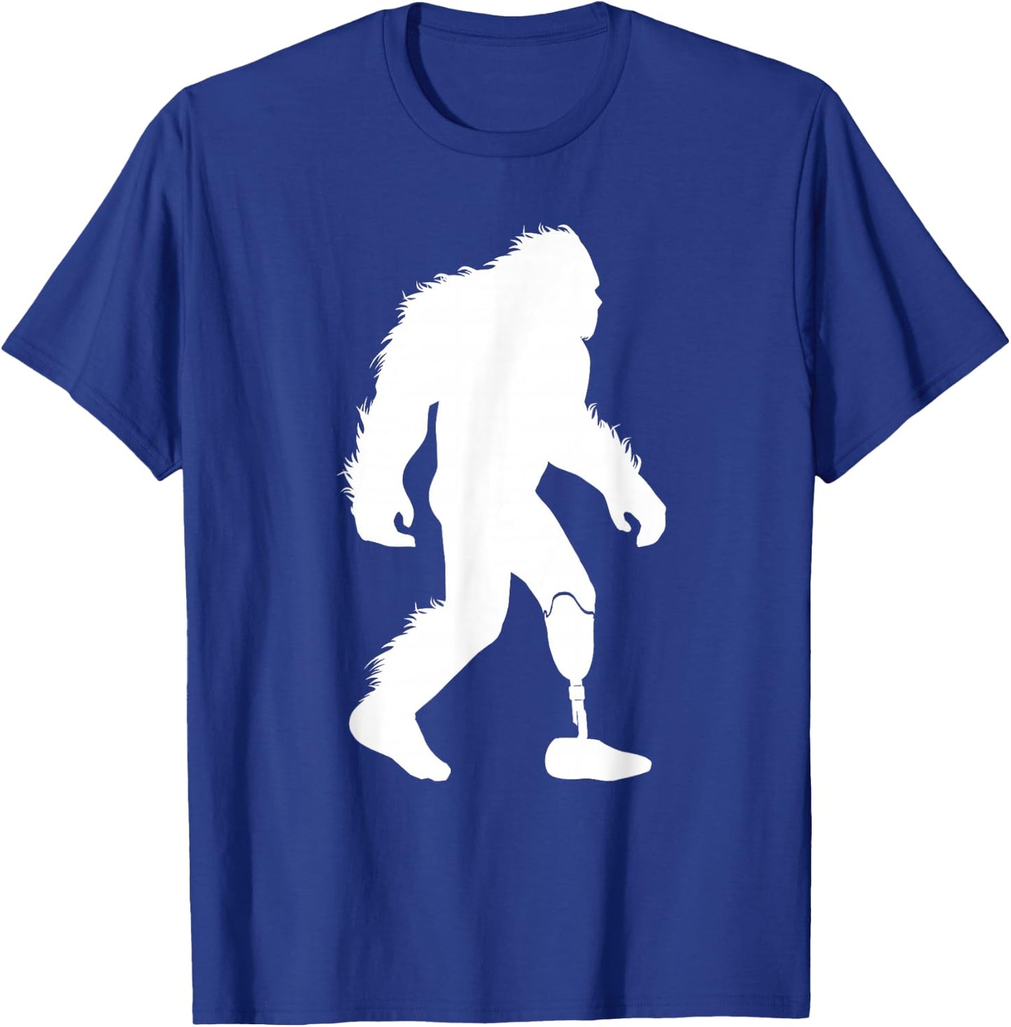 Bigfoot Leg Amputee Sasquatch Wearing Prosthetic Leg T-Shirt - T-Shirt | Royal