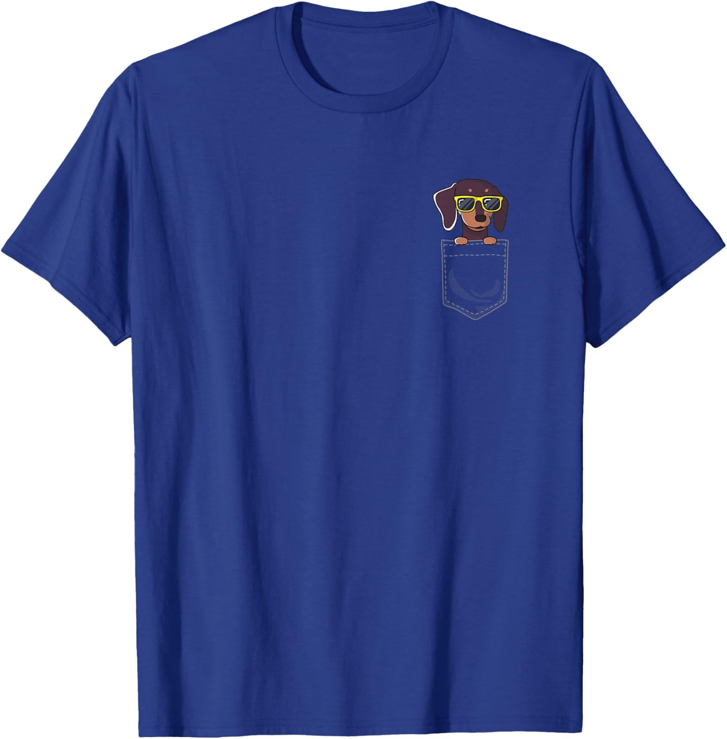 Cute Funny Dachshund Wiener Dog In Your Pocket T-Shirt - T-Shirt | Royal