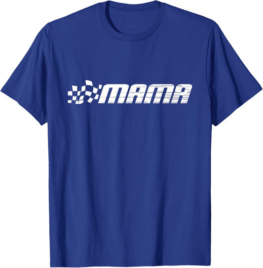 Racing Birthday Party Matching Family Race Car Pit Crew Mama T-Shirt - T-Shirt | Royal