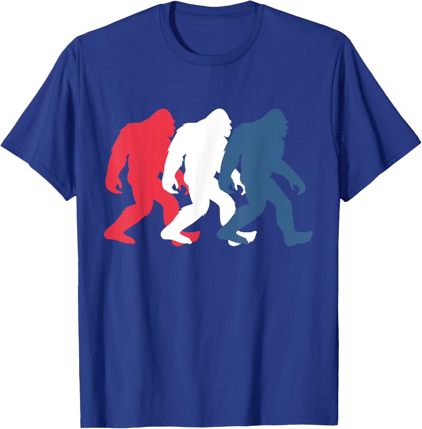 4th of July Bigfoot Red White and Blue Gift Sasquatch Merica Women Kids Men T-Shirt - T-Shirt | Royal
