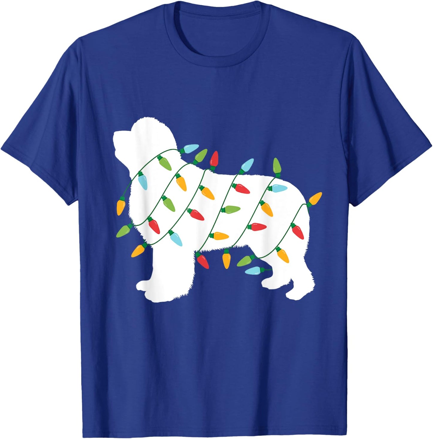 Christmas Lights Newfoundland T Shirt Gifts for Dog Lovers T-Shirt - T-Shirt | Royal