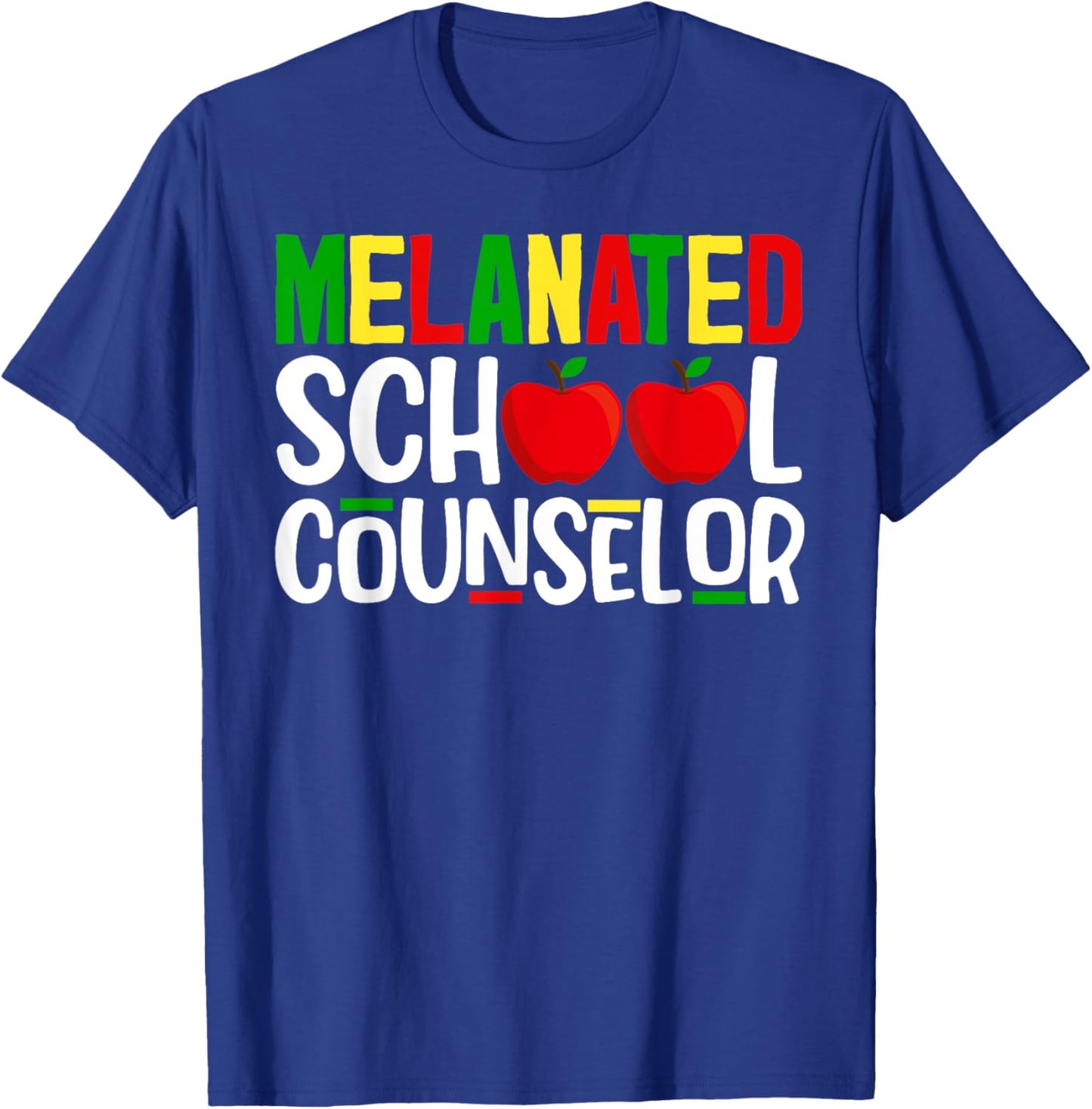 Melanated School Counselor African Black History Month T-Shirt - T-Shirt | Royal