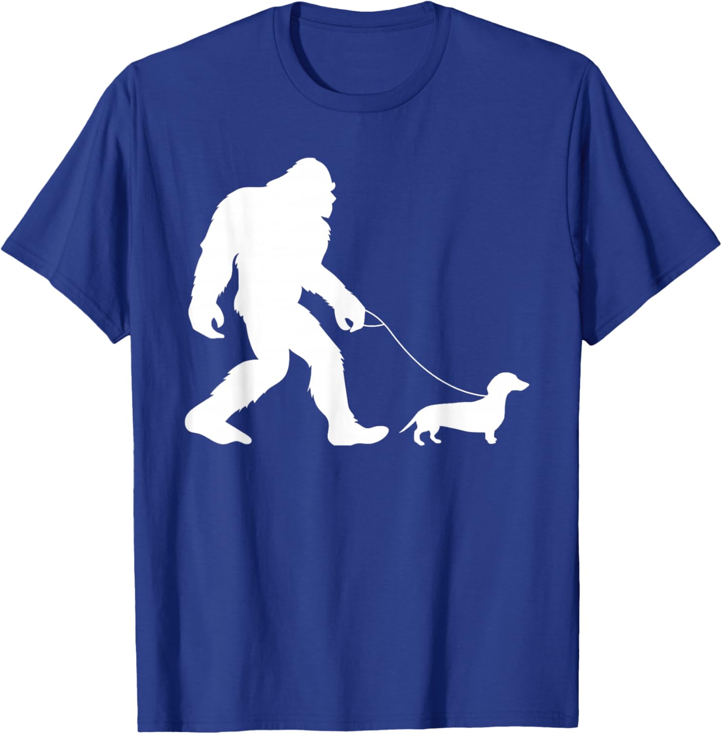 Fun Bigfoot Sasquatch Walking Dachshund Gag Gift T-Shirt - T-Shirt | Royal