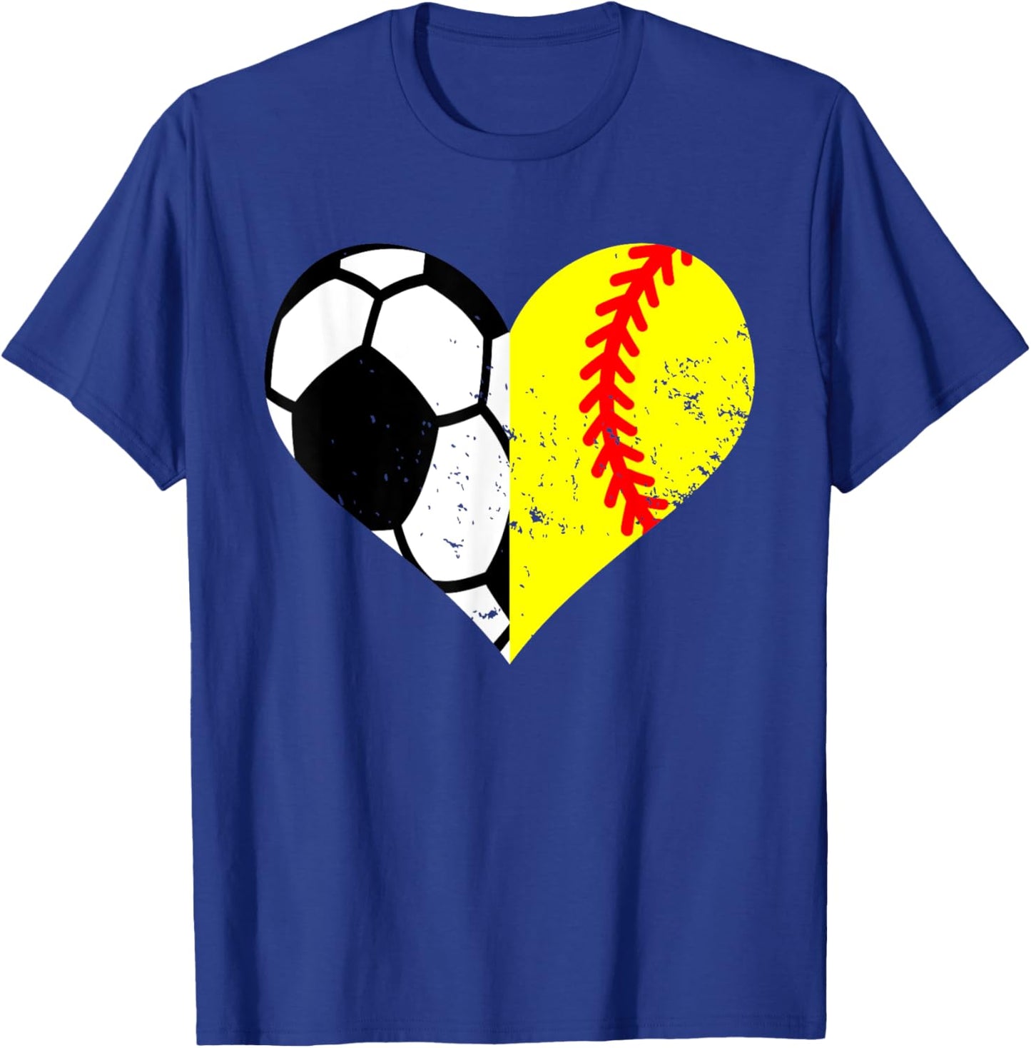 Soccer Softball Heart Funny Soccer Softball Mom T-Shirt - T-Shirt | Royal