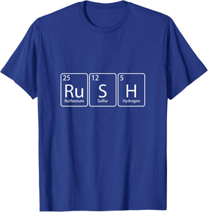 Rush (Ru-S-H) Periodic Table Element Chemistry Gift T-Shirt - T-Shirt | Royal