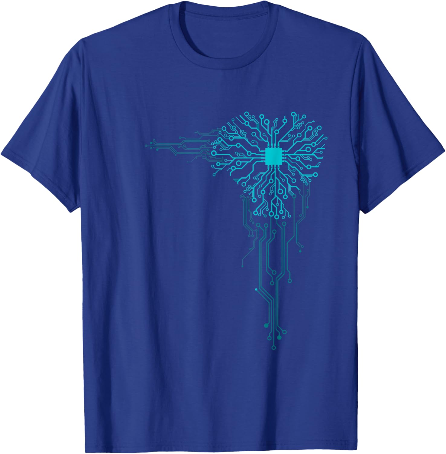 Funny Computer Geek Nerd Gift Cool Computer Core Circuit T-Shirt - T-Shirt | Royal