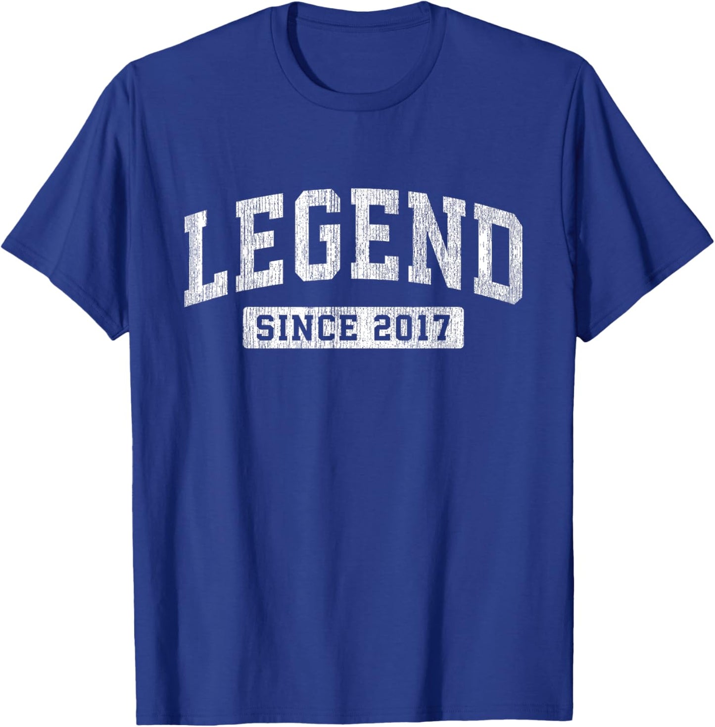 Legend Since 2017 Vintage Birthday Athletic Sports Design T-Shirt - T-Shirt | Royal