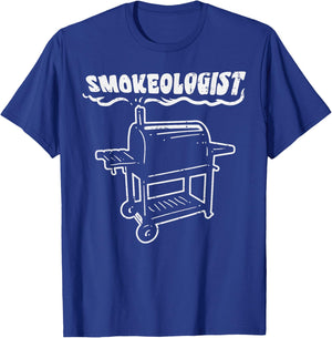 Smokeologist Funny Bbq Barbecue Grill PitDad Men T-Shirt - T-Shirt | Royal
