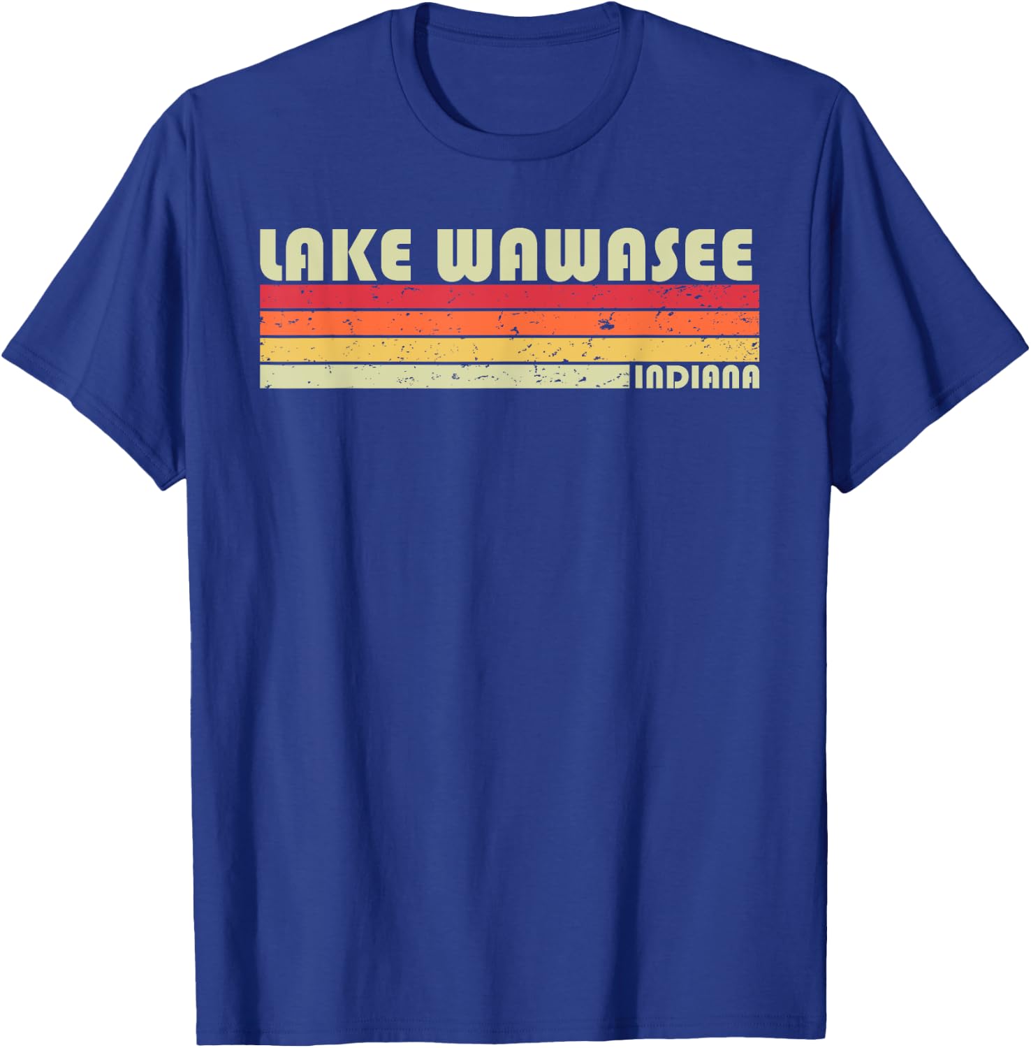 LAKE WAWASEE INDIANA Funny Fishing Camping Summer Gift T-Shirt - T-Shirt | Royal