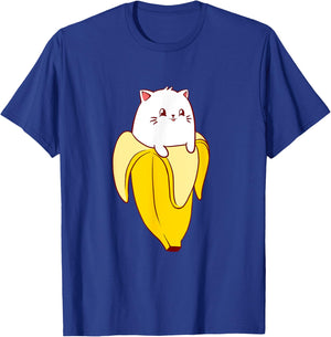Cat Banana Kitten Lover Funny Kawaii Neko Pet Owner Men Women Girls Kids T-Shirt - T-Shirt | Royal
