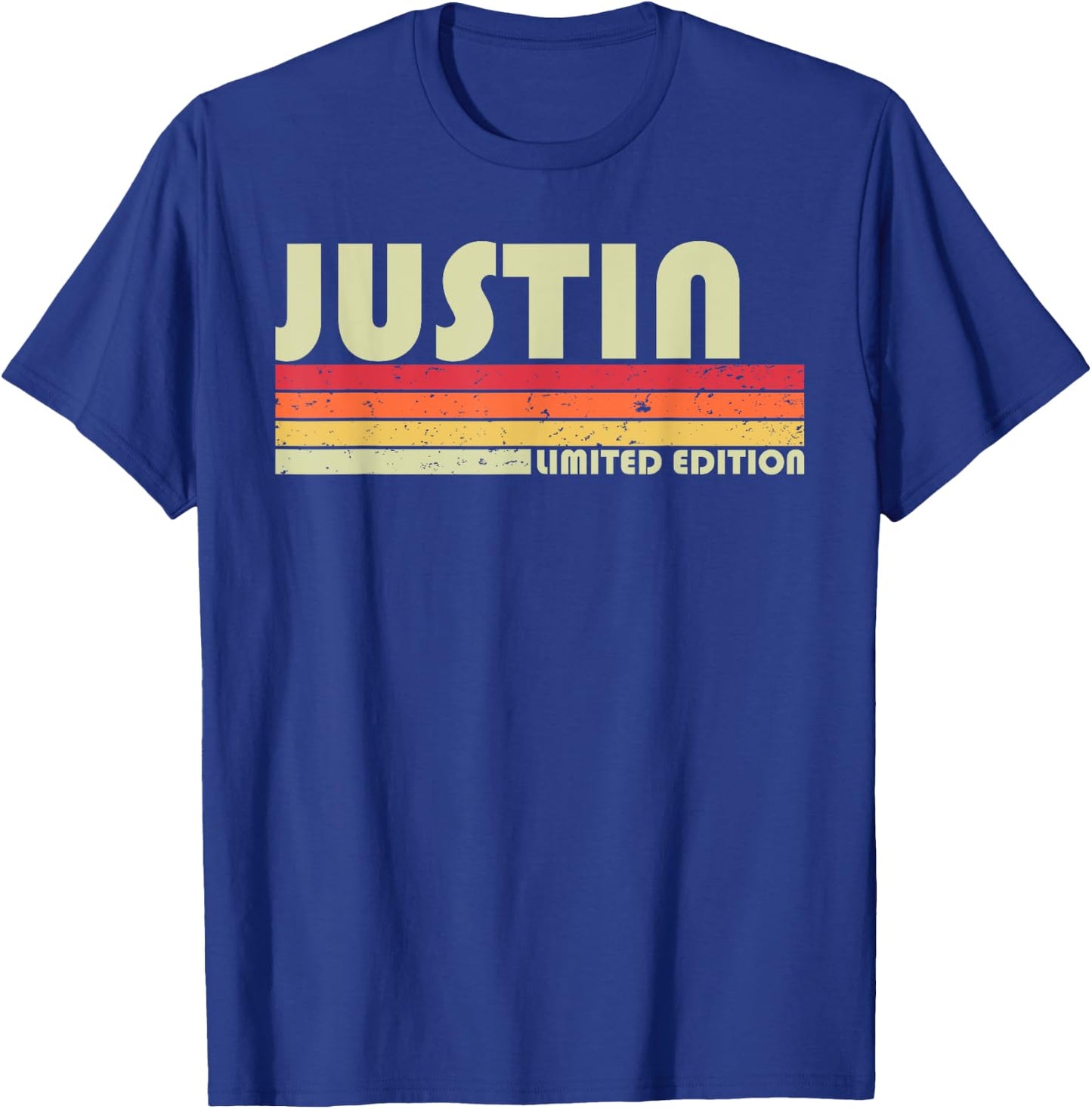 JUSTIN Gift Name Personalized Funny Retro Vintage Birthday T-Shirt - T-Shirt | Royal