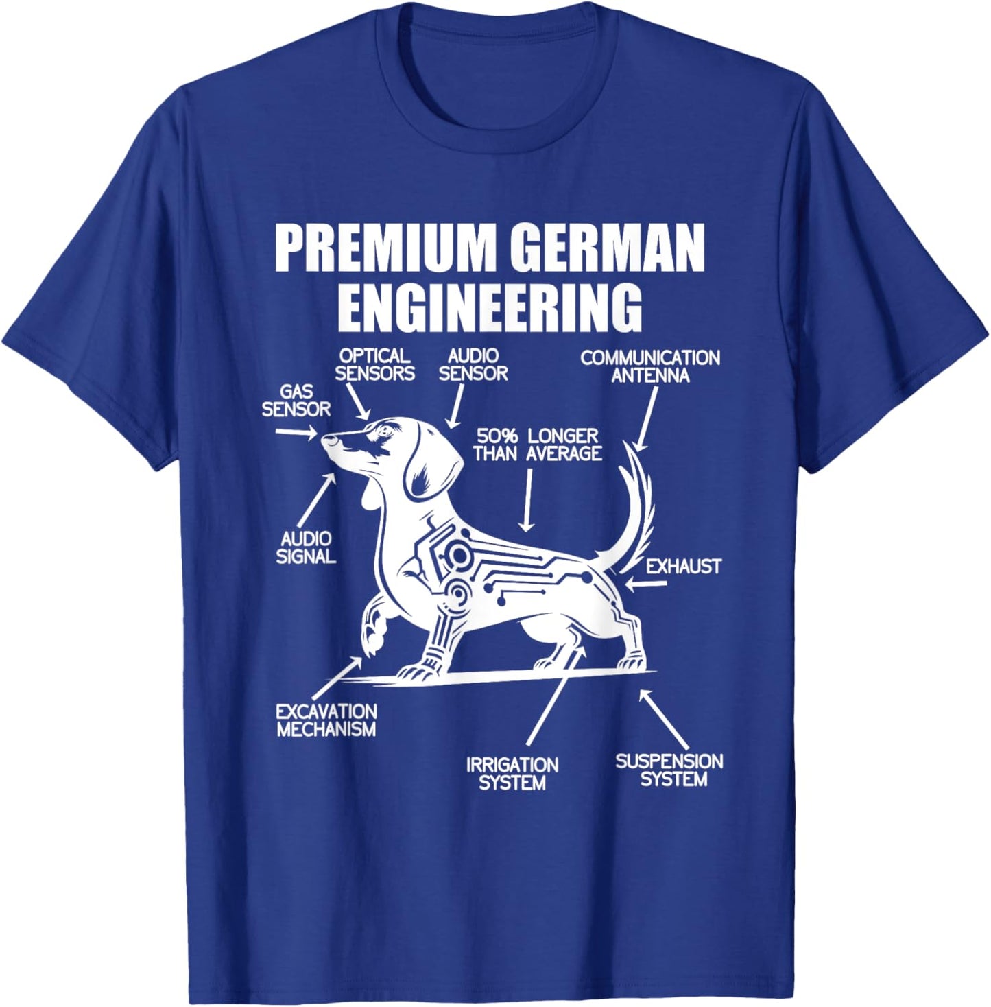 Funny Dachshund Wiener Weiner Dachshund Engineering German T-Shirt - T-Shirt | Royal