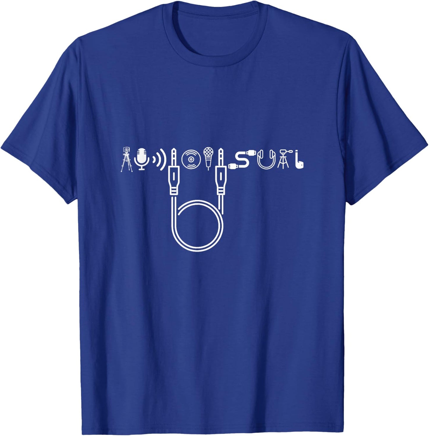 AV Tech Audiovisual Audio Visual Spelled with Symbols T-Shirt - T-Shirt | Royal