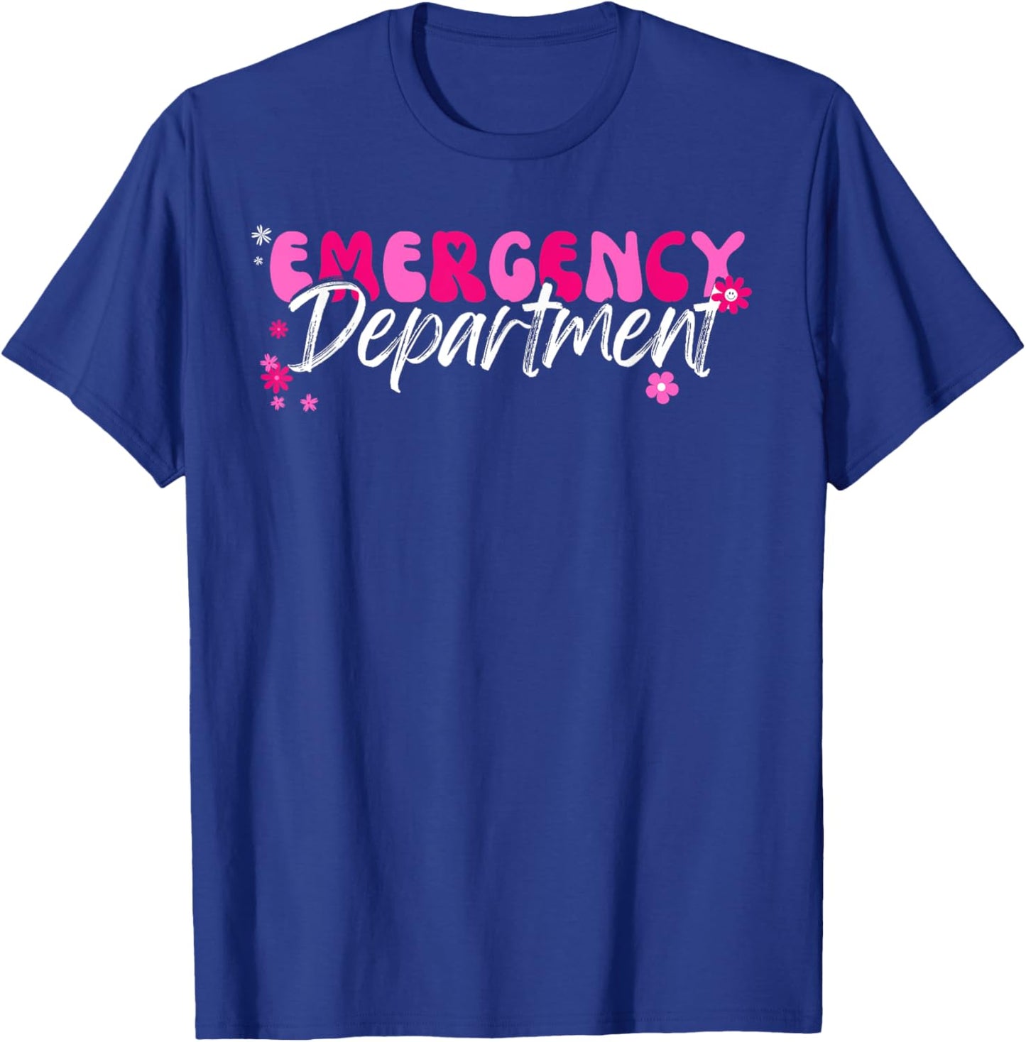 Emergency Department Funny Nurse Gifts. -Adults Emergency Department Modern Black Short Sleeve Classic Fit T-Shirt - T-Shirt | Royal