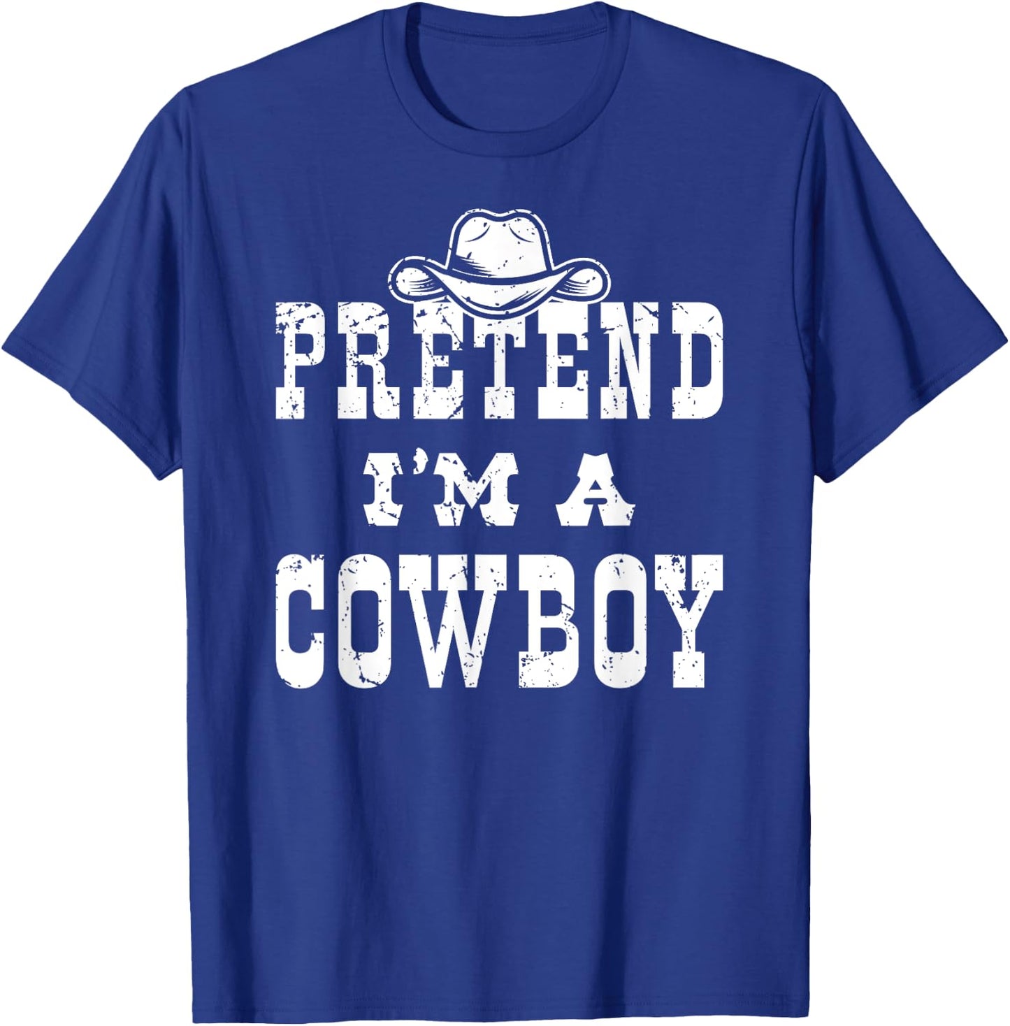 Pretend I'm A Cowboy Teen Funny Cowboy Kid Costume Halloween T-Shirt - T-Shirt | Royal