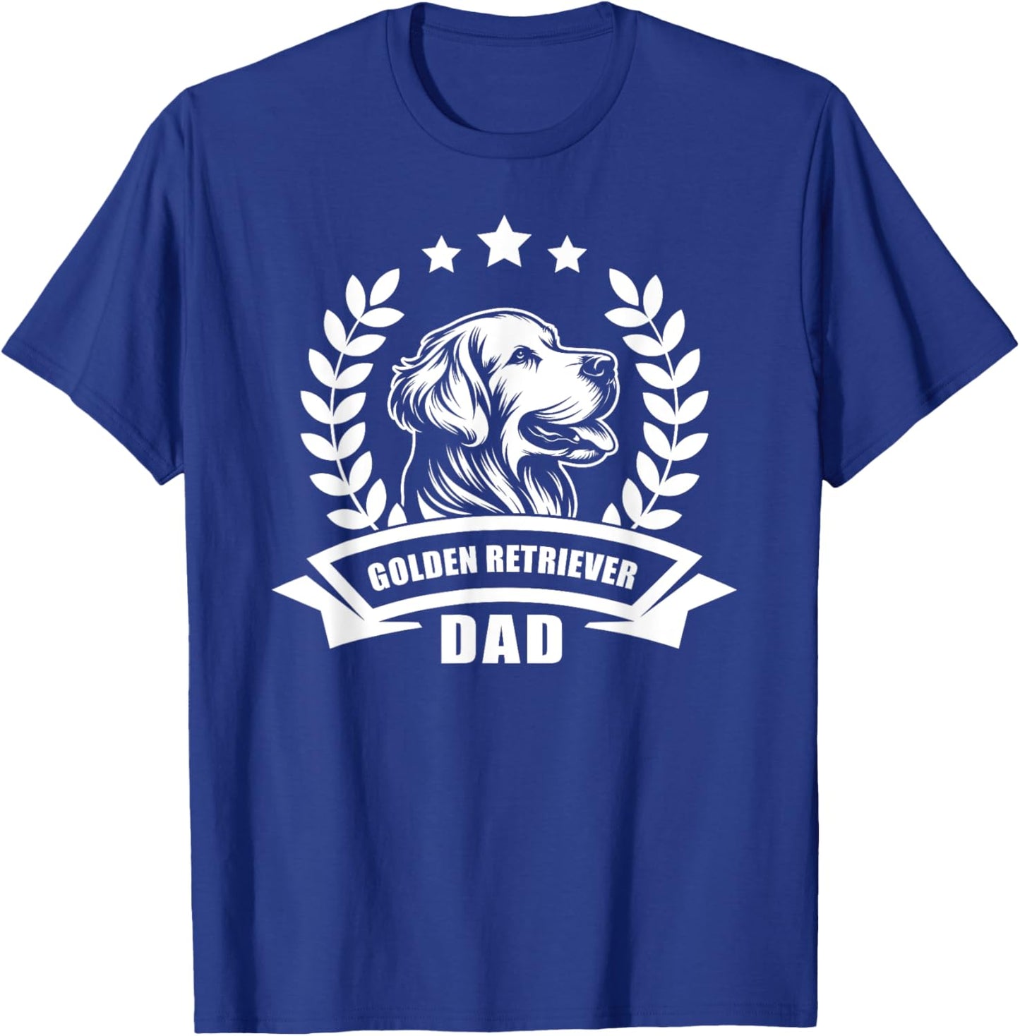 Golden Retriever Dad - With Banner and Ear Wreath T-Shirt - T-Shirt | Royal