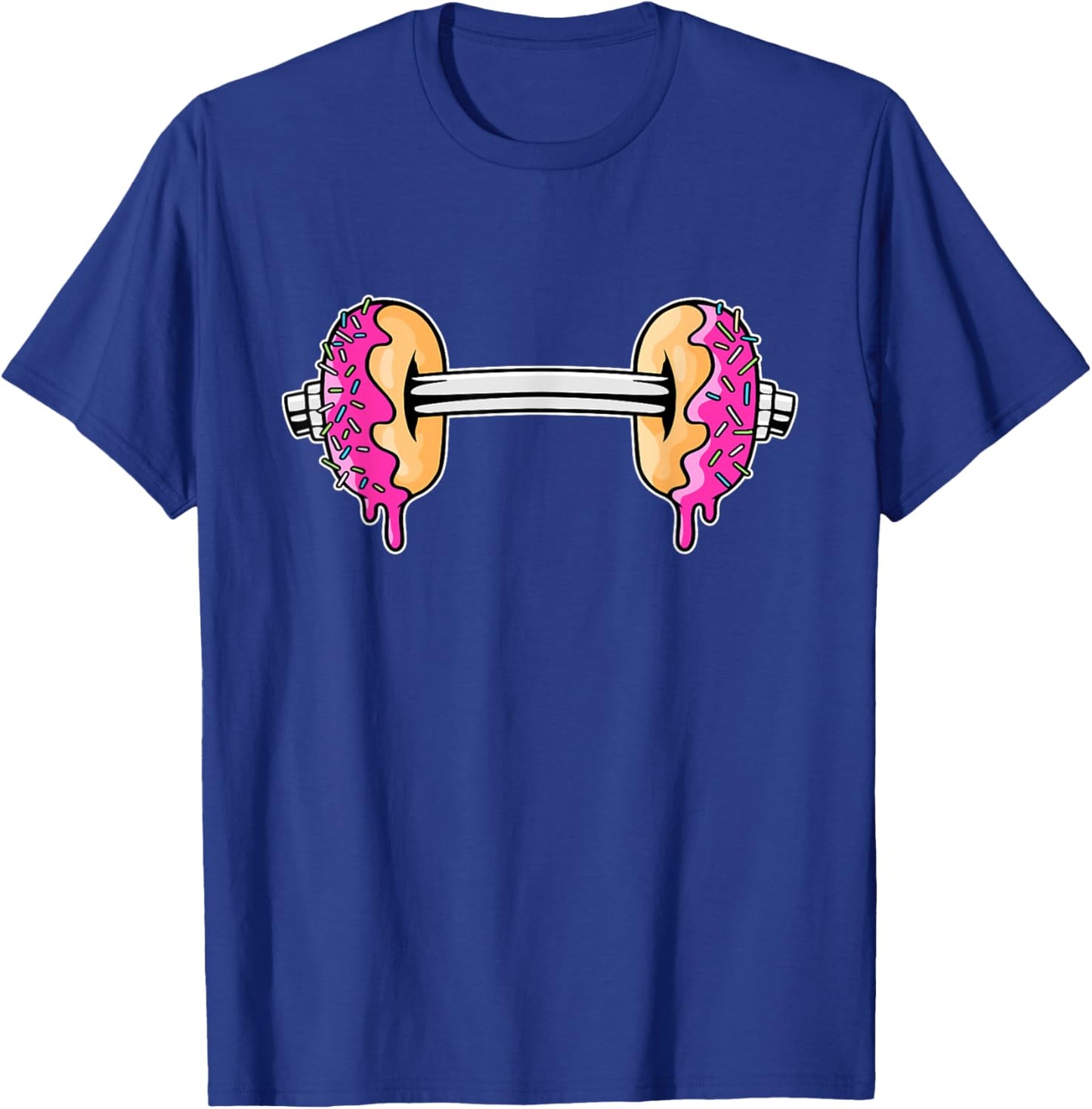 Dumbbells Donuts Day Funny Weightlifting Lover Gym Workout T-Shirt - T-Shirt | Royal