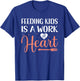 Feeding Kids is a Work of Heart Cafeteria School Lunch Lady T-Shirt - T-Shirt | Royal
