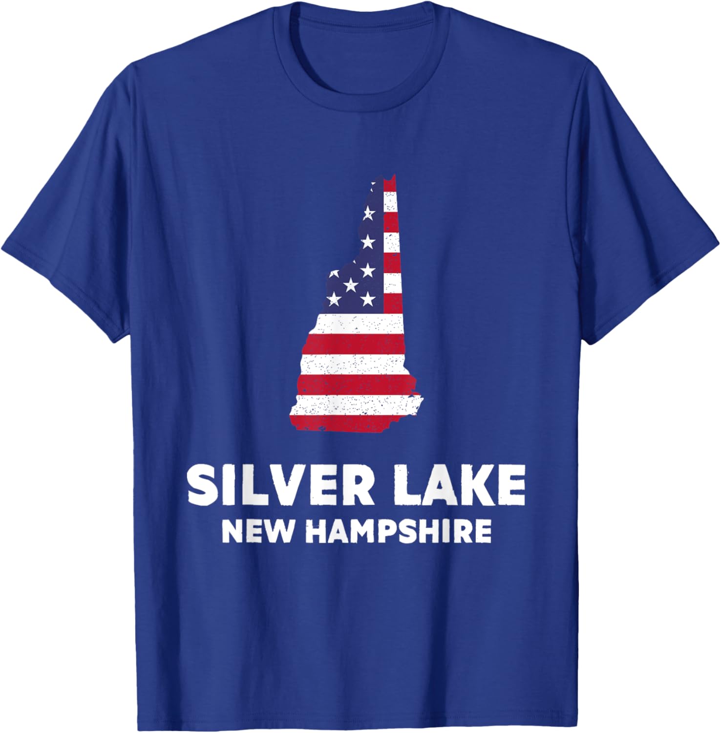 Distressed Patriotic USA Flag Silver Lake, New Hampshire Men T-Shirt - T-Shirt | Royal