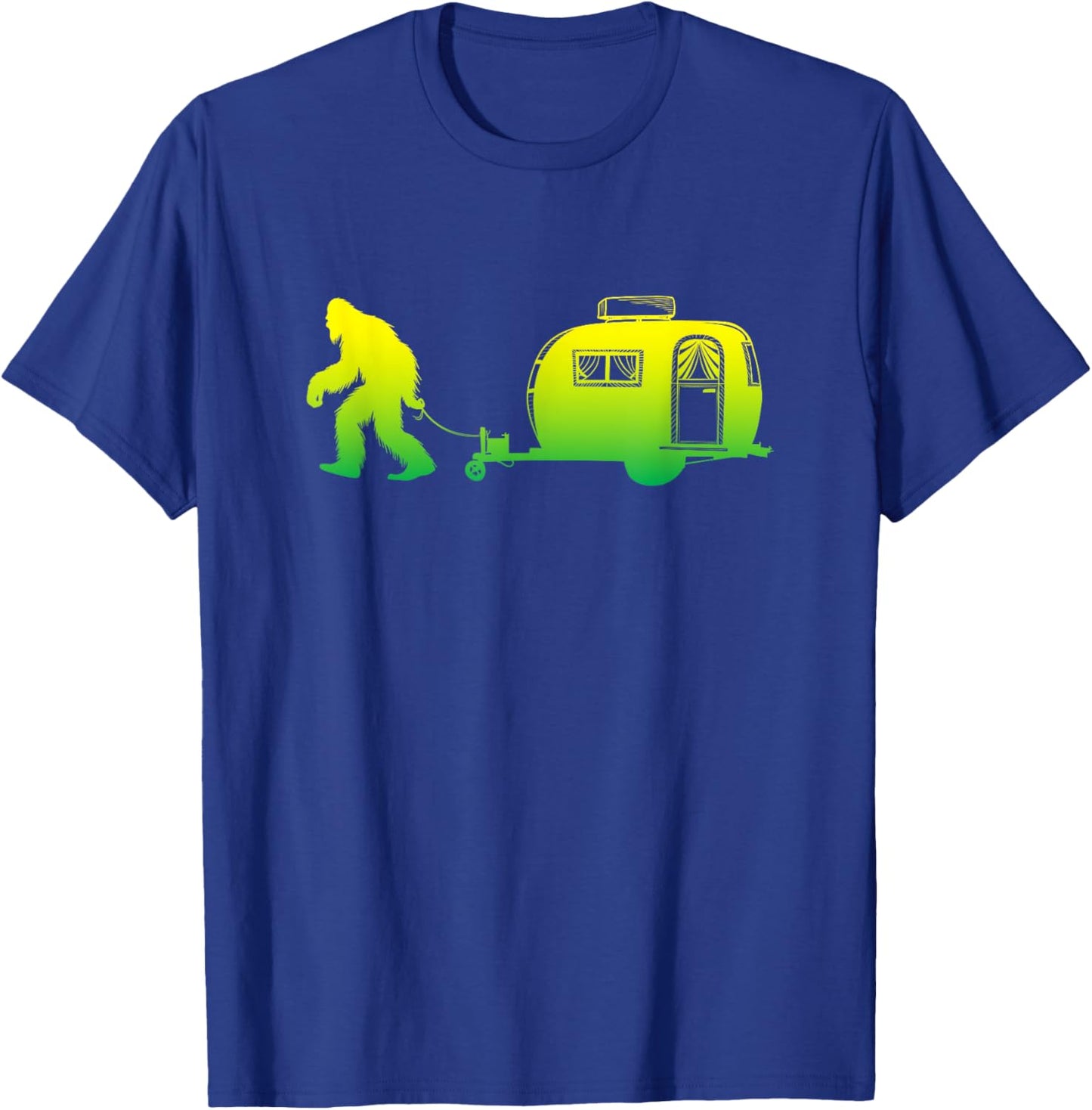 Bigfoot RV Motorhome Camping Sasquatch Campervan Graphic T-Shirt - T-Shirt | Royal