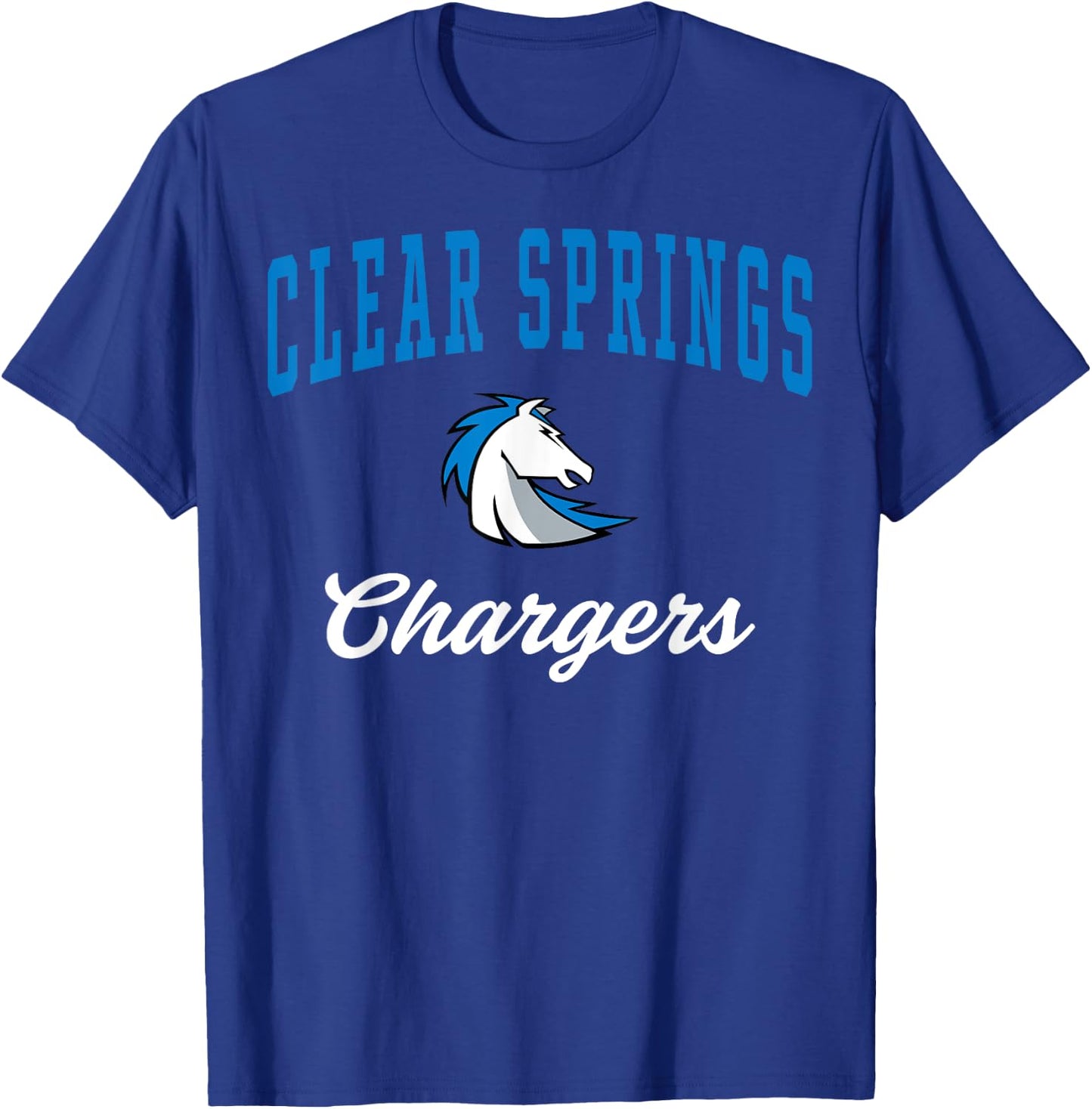Clear Springs High School Chargers C3 T-Shirt - T-Shirt | Royal