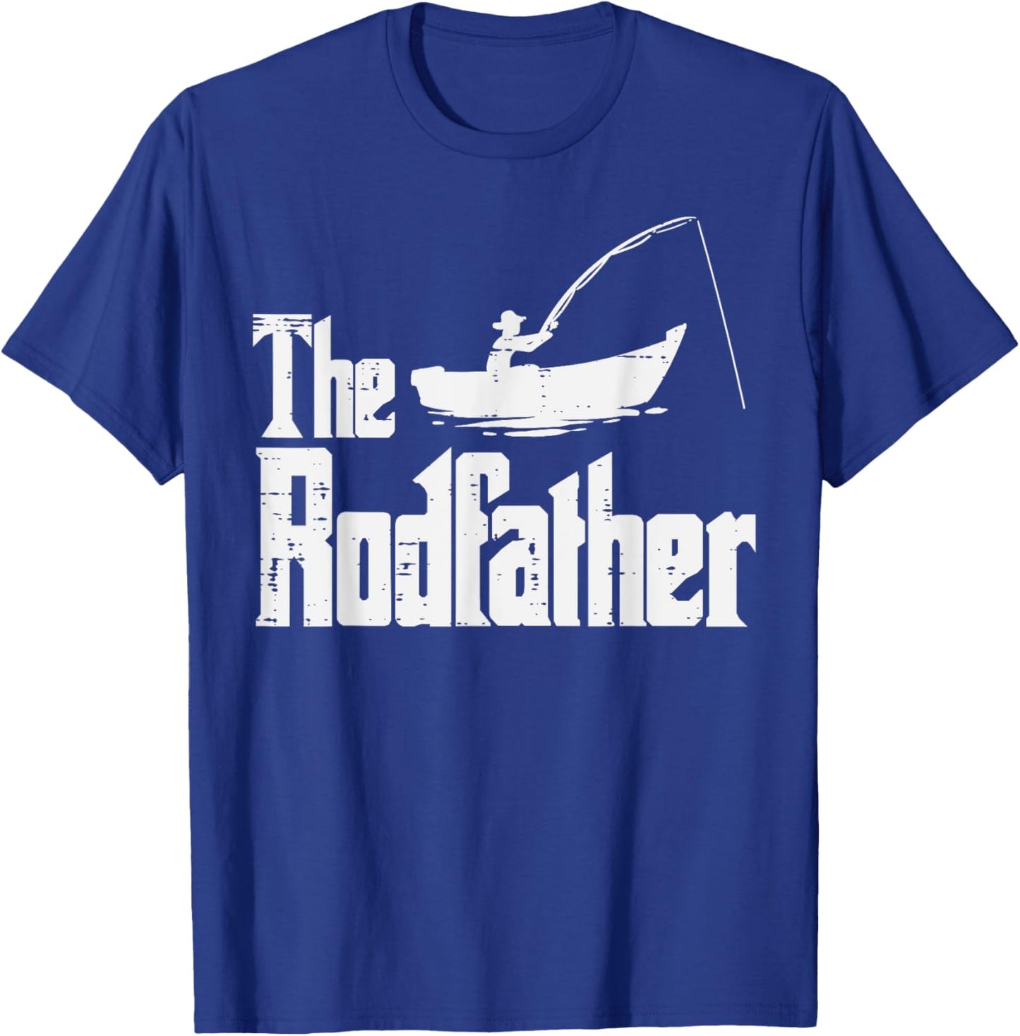 The Rodfather Fun Fishing Fathers Day Movie Pun Dad Papa Men T-Shirt - T-Shirt | Royal