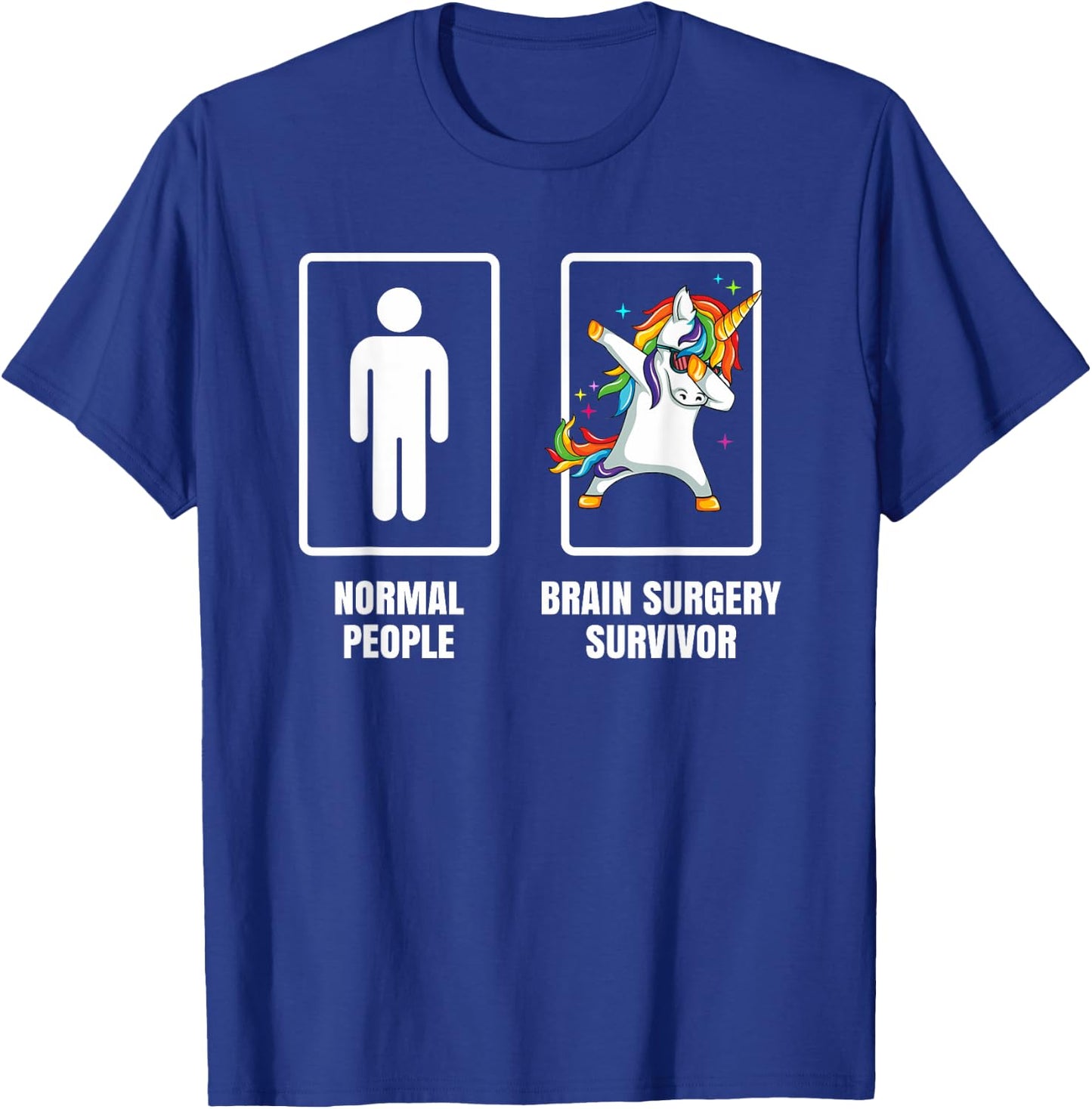 Dabbing Unicorn Brain Surgery Survivor Recovery Get Well T-Shirt - T-Shirt | Royal