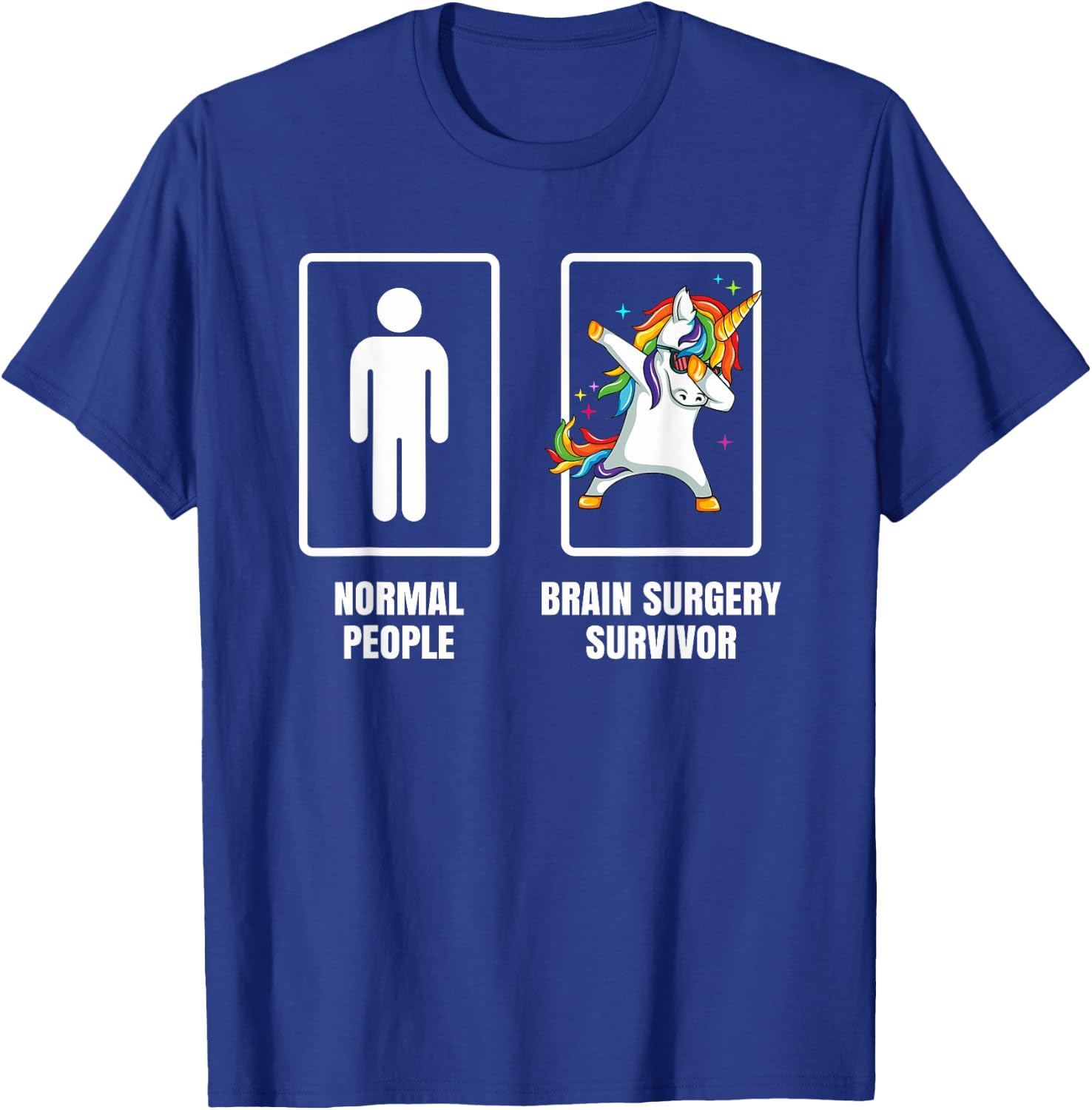 Dabbing Unicorn Brain Surgery Survivor Recovery Get Well T-Shirt - T-Shirt | Royal