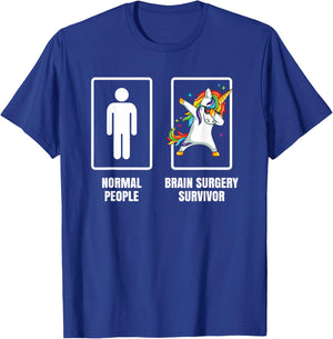 Dabbing Unicorn Brain Surgery Survivor Recovery Get Well T-Shirt - T-Shirt | Royal