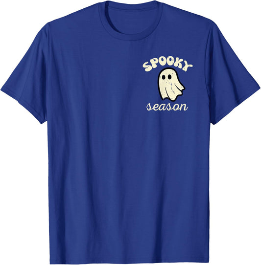 Halloween Ghost Spooky Season Costume Pocket Men Women Kids T-Shirt - T-Shirt | Royal