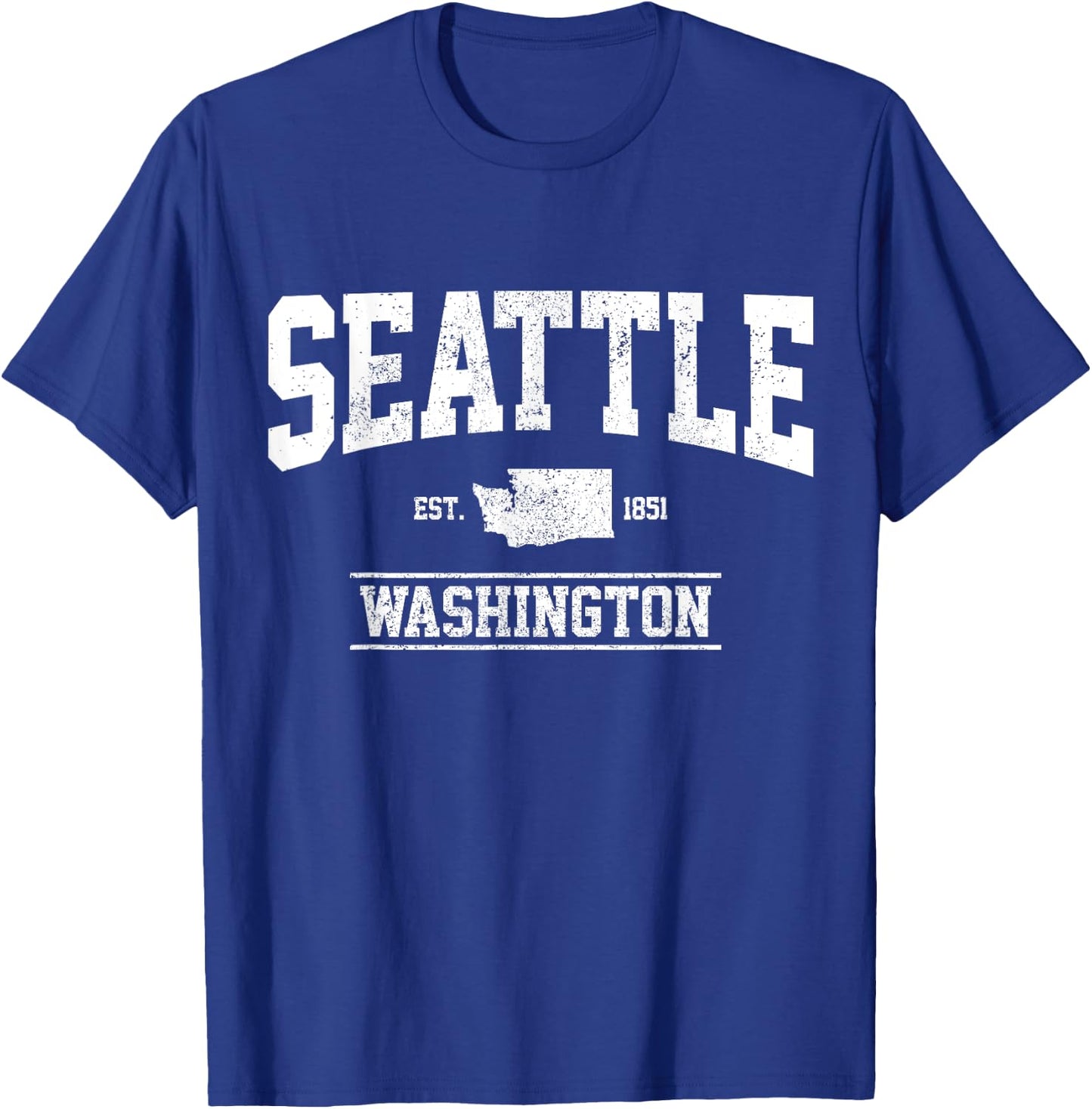 Seattle Washington Est. 1851 State Map Souvenir Gift T-Shirt - T-Shirt | Royal