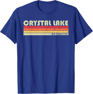 CRYSTAL LAKE CALIFORNIA Funny Fishing Camping Summer Gift Women Kids T-Shirt - T-Shirt | Royal