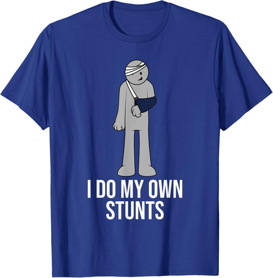 Funny I Do My Own Stunts | Broken Arm Get Well Gift Kids T-Shirt - T-Shirt | Royal