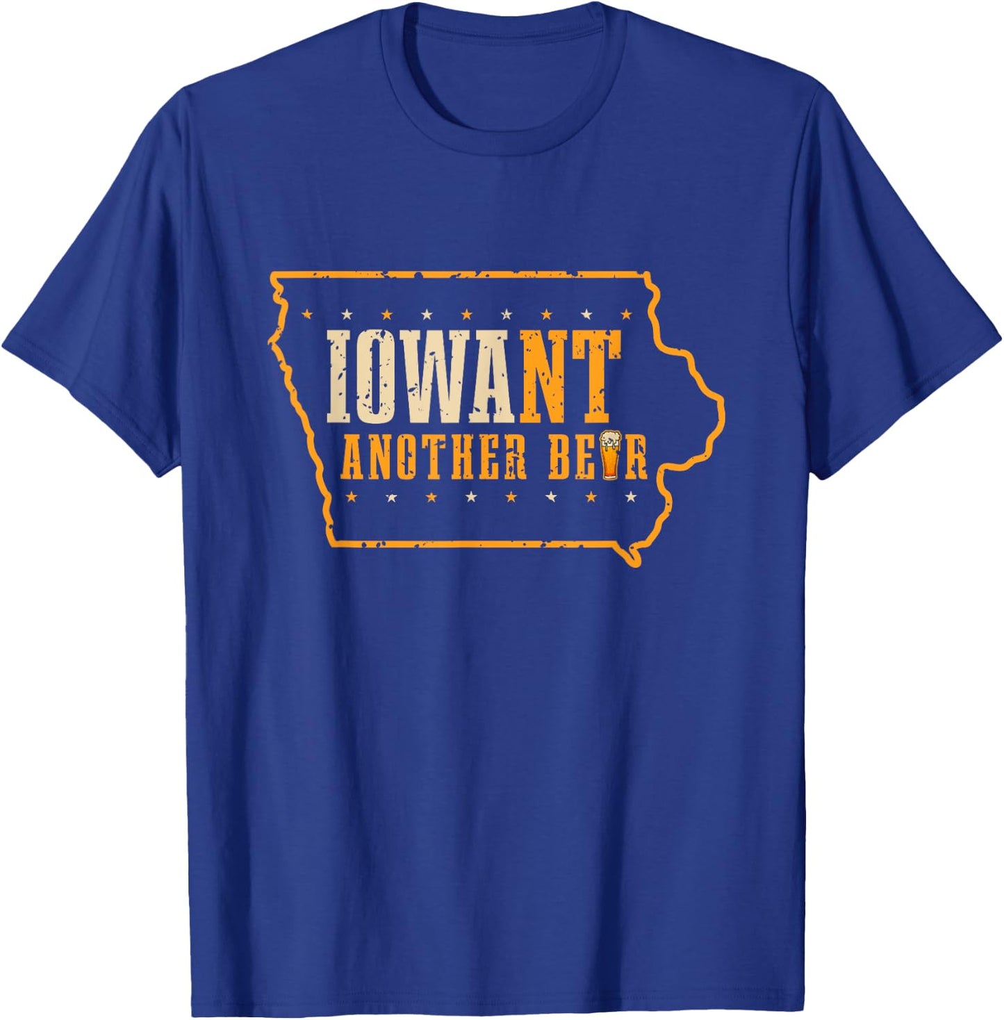 Iowa State Map USA Flag Beer Drinking Funny Men T-Shirt - T-Shirt | Royal