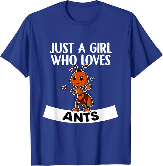 Just A Girl Who Loves Ans Funny Ant Costume T-Shirt - T-Shirt | Royal