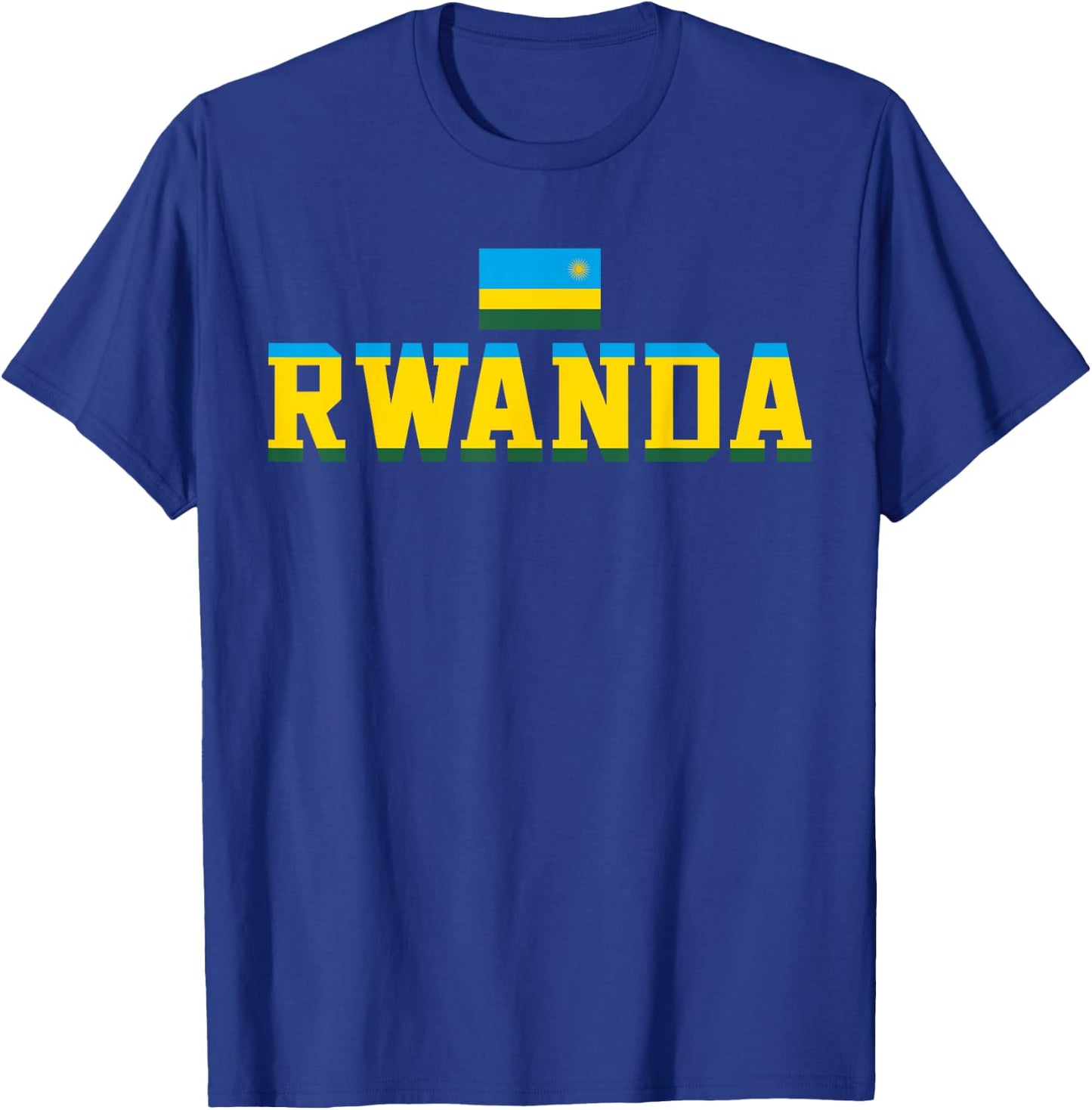 Rwanda Shirt National Africa Rwandan Flag T-Shirt - T-Shirt | Royal