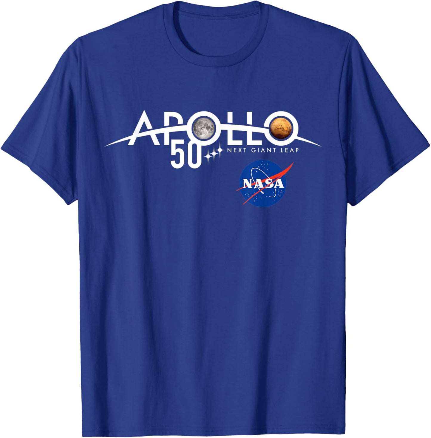 Apollo 11 50th Anniversary Logo Design - NASA Space T-Shirt - T-Shirt | Royal