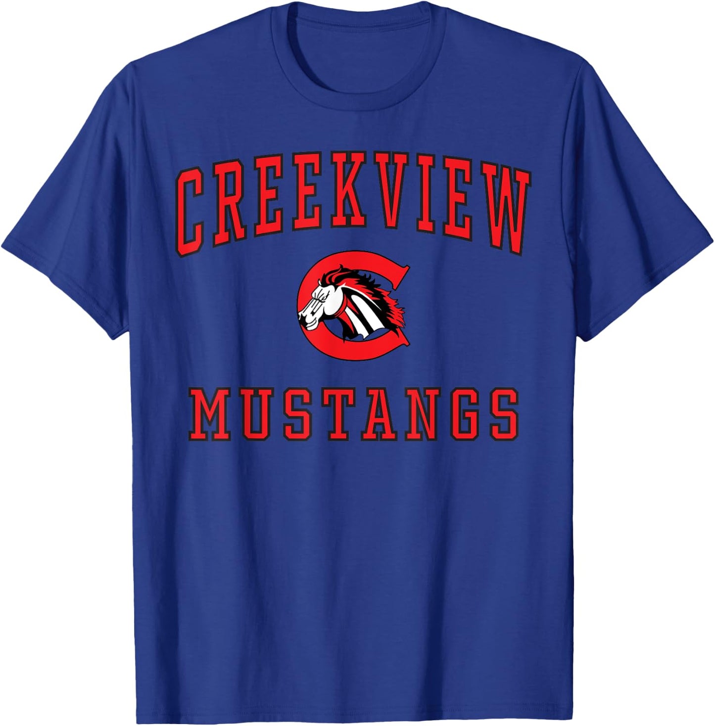 Creekview High School Mustangs C1 T-Shirt - T-Shirt | Royal